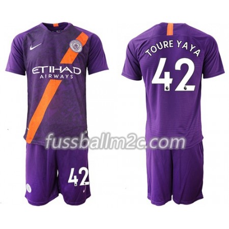 Fußballtrikots Manchester City Toure Yaya 42 Kinder Ausweich Trikotsatz 2018-2019